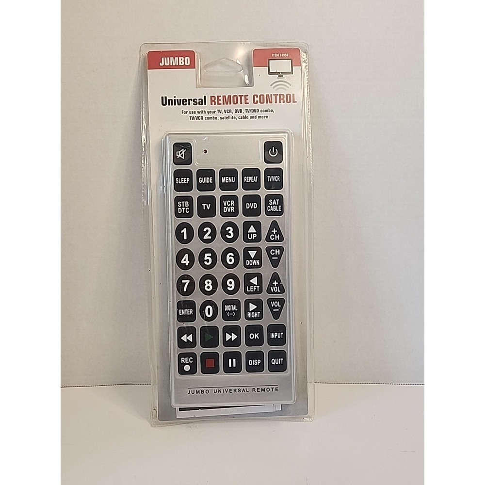 Harbor Freight Jumbo Universal Remote Control TV, VCR, DVD, Etc New In Package